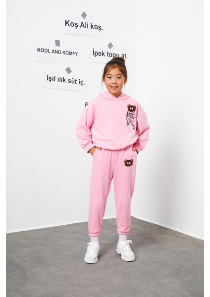 Kabartma Ayıcık Nakışlı Kinda Eşofman Takım fiyatları