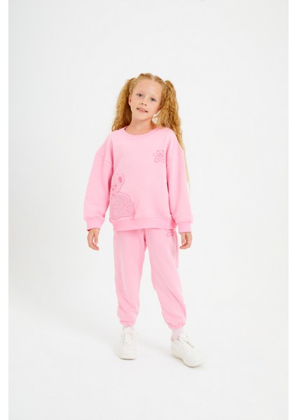 Kabartma Ayıcık Nakışlı Kuddly Eşofman Takım