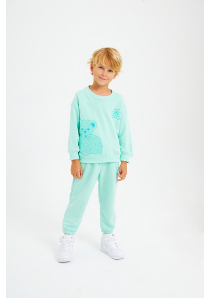 Kabartma Ayıcık Nakışlı Kuddly Eşofman Takım modelleri