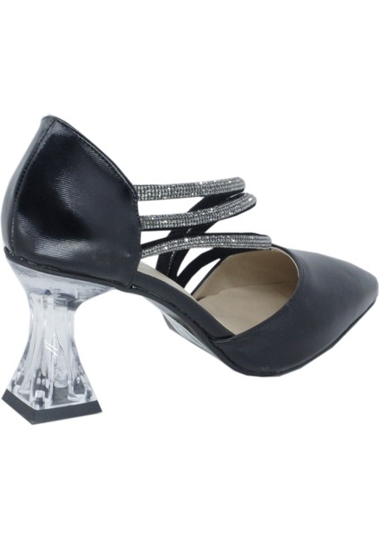 04074 Taşlı Şeffaf Topuk Rahat Kadın Ayakkabı fırsatları