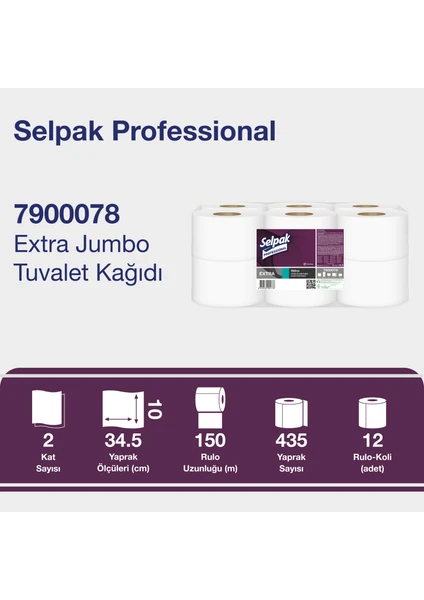 Selpak Professional Extra Jumbo Tuvalet Kağıdı 12li