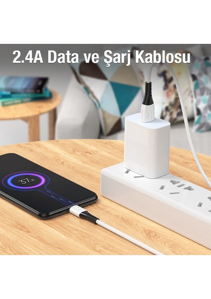 X82 Micro USB To USB 2.4A Silikon Data ve Şarj  Kablosu HOCOX82M