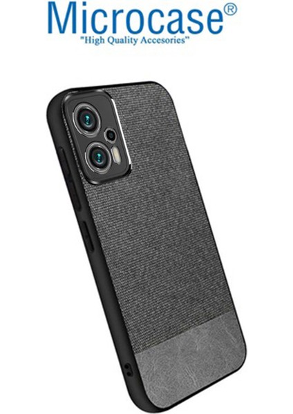 Xiaomi Redmi Note 11T Pro Fabrik Kumaş ve Deri Desen Kılıf - Gri fiyatları