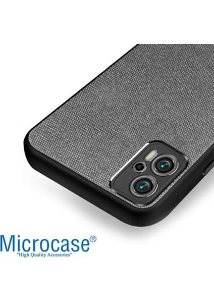 Xiaomi Redmi Note 11T Pro Fabrik Kumaş ve Deri Desen Kılıf - Gri modelleri