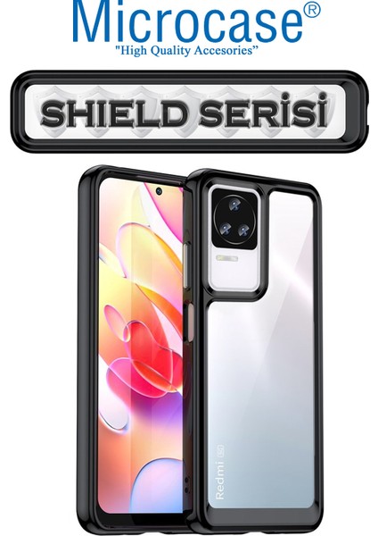 Xiaomi Poco F4 Shield Serisi Darbeye Dayanıklı Köşe Korumalı Yarı Esnek Plastik Tpu Kılıf - Siyah fiyatları