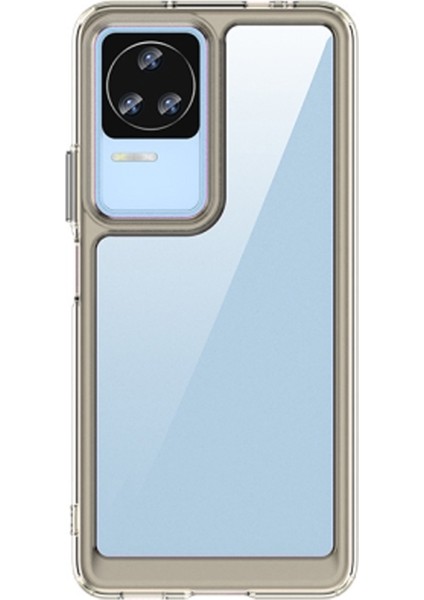 Xiaomi Poco F4 Shield Serisi Darbeye Dayanıklı Köşe Korumalı Yarı Esnek Plastik Tpu Kılıf - Füme