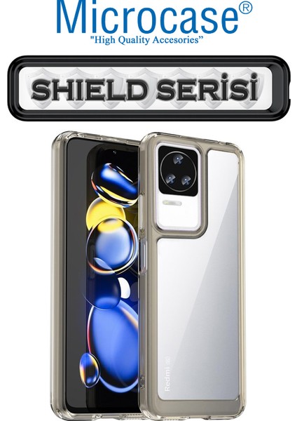 Xiaomi Poco F4 Shield Serisi Darbeye Dayanıklı Köşe Korumalı Yarı Esnek Plastik Tpu Kılıf - Füme fiyatları