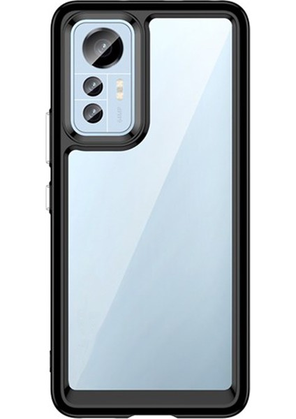 Xiaomi 12 Pro Shield Serisi Darbeye Dayanıklı Köşe Korumalı Yarı Esnek Plastik Tpu Kılıf - Siyah