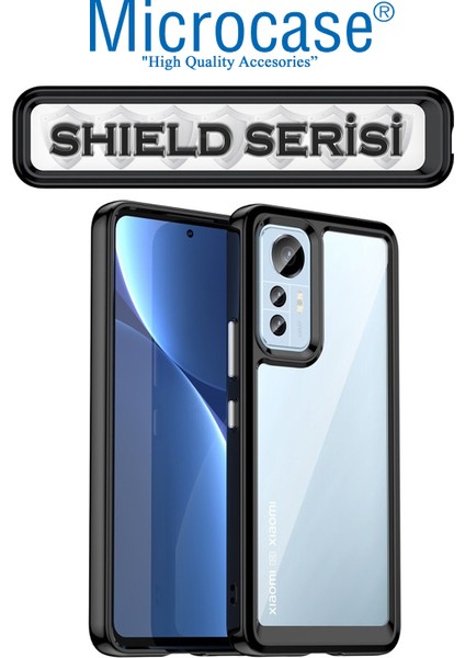 Xiaomi 12 Pro Shield Serisi Darbeye Dayanıklı Köşe Korumalı Yarı Esnek Plastik Tpu Kılıf - Siyah fiyatları