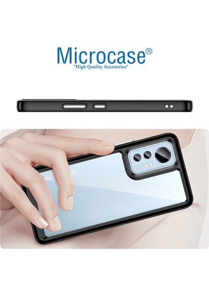Xiaomi 12 Pro Shield Serisi Darbeye Dayanıklı Köşe Korumalı Yarı Esnek Plastik Tpu Kılıf - Siyah fırsatları