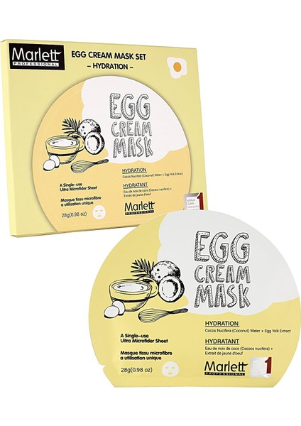 Yumurta Özlü Nemlendirici ve Aydınlatıcı Kağıt Maske & Egg Cream Mask Set