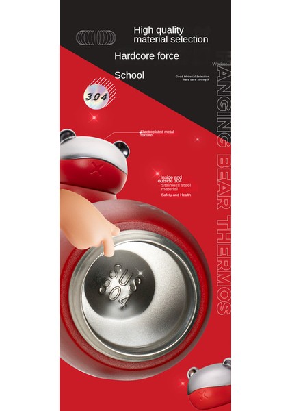 Lovehome 120ML Sevimli Küçük Ayı Su Şişesi - Kırmızı (Yurt Dışından) fırsatları