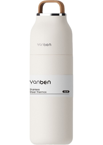 Lovehome 350ML Çift Katmanlı Yalıtım Vakum Paslanmaz Çelik Su Şişesi - Bej (Yurt Dışından)