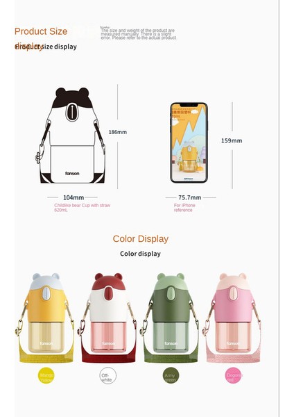 Lovehome 620ML Su Matarası - Beyaz (Yurt Dışından) fiyatları