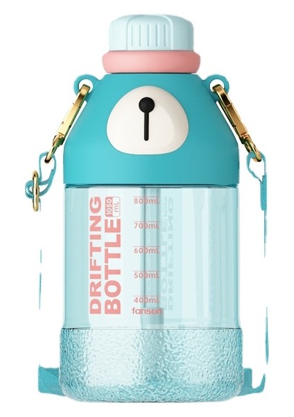 Lovehome 1050ML Figürlü Su Matarası - Mavi (Yurt Dışından)