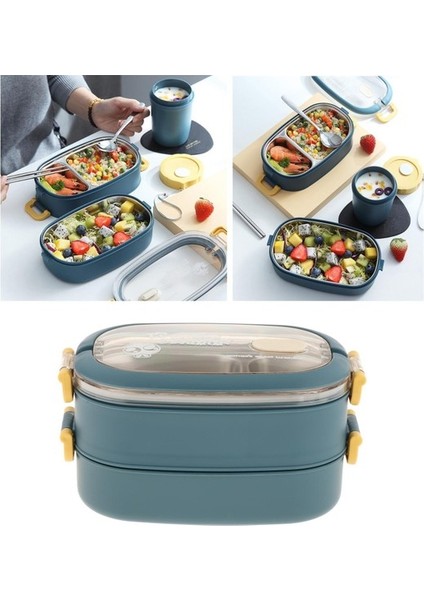 Bölmeli 2'li Sefer Tası -Mavi(Yurt Dışından) fırsatları