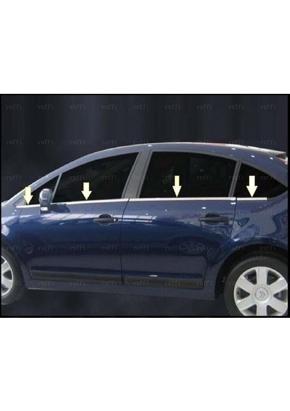 Citroen C4 Krom Cam Çıtası (Hb) 8 Parça Paslanmaz Çelik