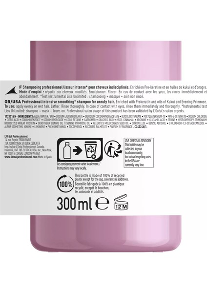 Liss Unlimited Düzleştirici Yumuşatıcı Şampuan 300 ml