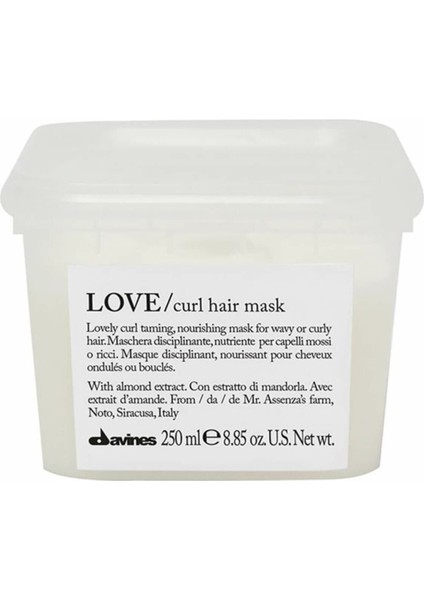 Professional Davines Love Curl Hair Mask Kıvırcık Saçlar Için Bukle Belirgenliştirici Maske 250 ml