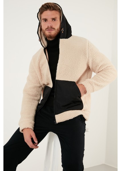 Regular Fit Fermuarlı Kapüşonlu Polar Hırka Erkek Hırka 5909005