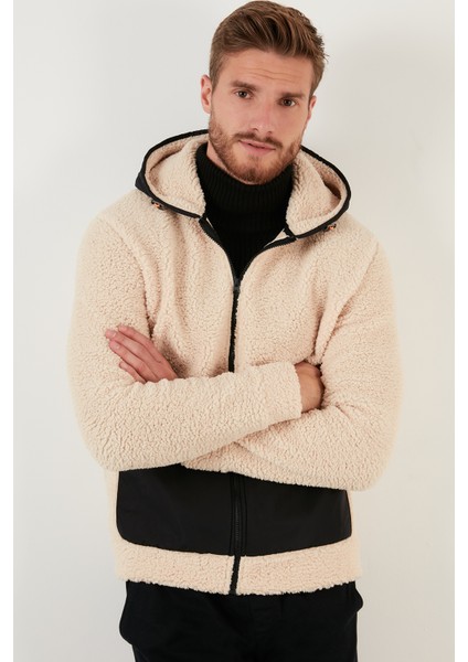 Regular Fit Fermuarlı Kapüşonlu Polar Hırka Erkek Hırka 5909005