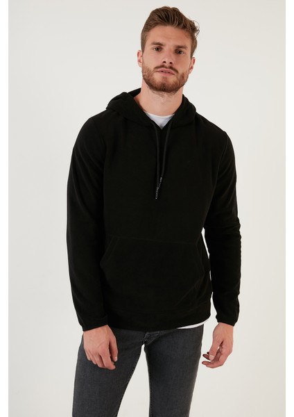 Slim Fit Kanguru Cepli Kapüşonlu Polar Erkek Polar 5906032