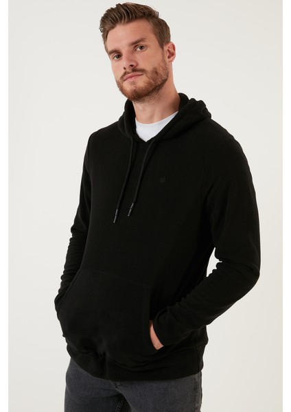 Slim Fit Kanguru Cepli Kapüşonlu Polar Erkek Polar 5906032
