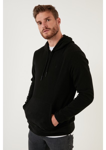 Slim Fit Kanguru Cepli Kapüşonlu Polar Erkek Polar 5906032