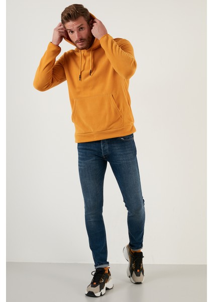 Slim Fit Kanguru Cepli Kapüşonlu Polar Erkek Polar 5906032