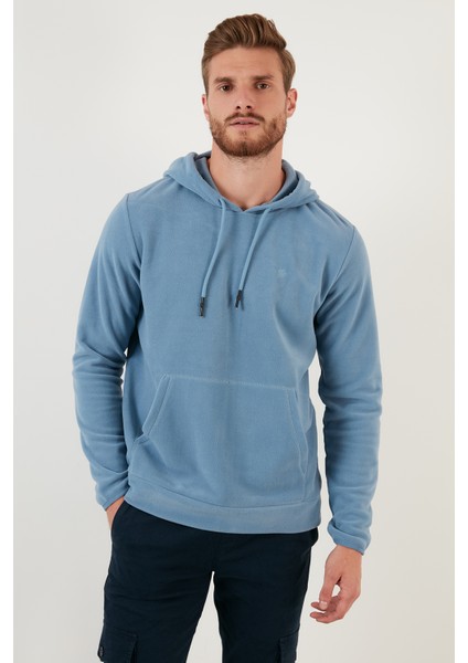 Slim Fit Kanguru Cepli Kapüşonlu Polar Erkek Polar 5906032