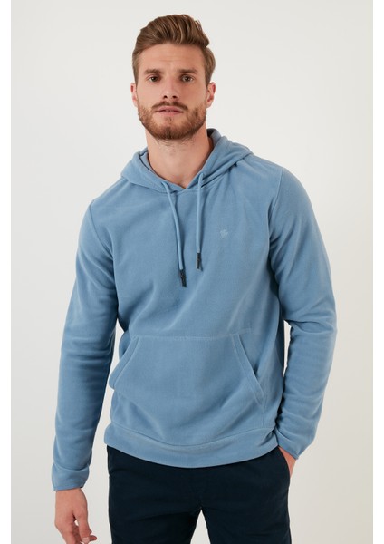 Slim Fit Kanguru Cepli Kapüşonlu Polar Erkek Polar 5906032