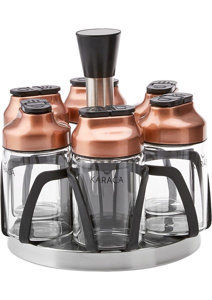 Dimple Cooper 7 Parça Cam Baharat Takımı