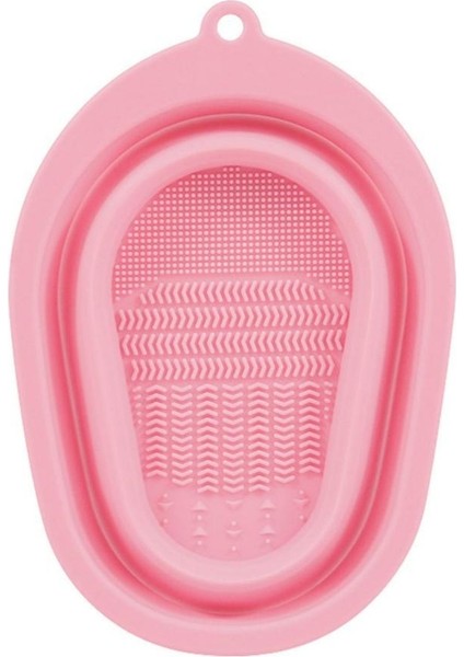 Makyaj Fırçası ve Makyaj Süngeri Yıkama Kabı Pembe