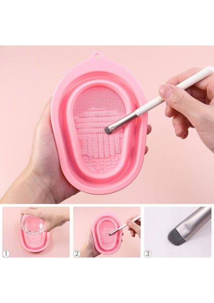 Makyaj Fırçası ve Makyaj Süngeri Yıkama Kabı Pembe fiyatları