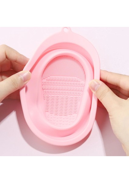 Makyaj Fırçası ve Makyaj Süngeri Yıkama Kabı Pembe fırsatları