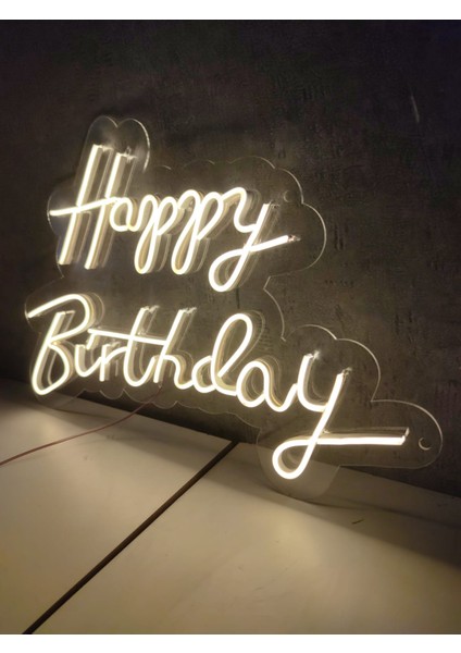 Happy Birthday Doğum Günü Neon Yazı Tabela Dekoratif Işık Organizasyon Arka Plan Aydınlatma Neon modelleri