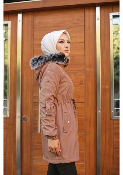 Pembe Içi Kürklü ve Su Geçirmez Kadın Kışlık Mont & Kaban fiyatları