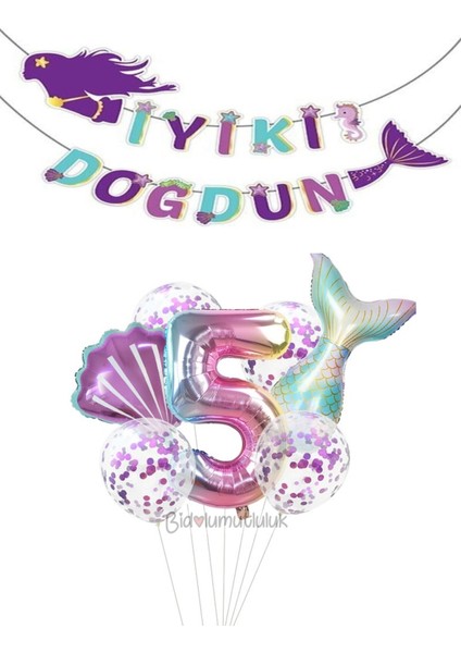 Deniz Kızı Folyo Set Konsept Doğum Günü Set