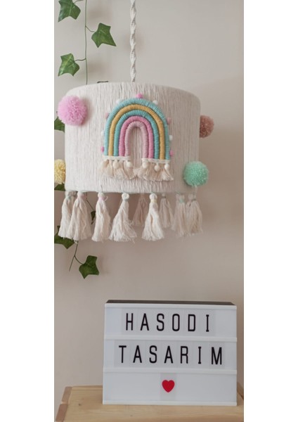 Makrome Gökkuşağı Avize Çocuk Odası