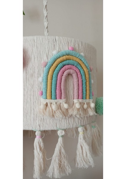 Makrome Gökkuşağı Avize Çocuk Odası modelleri