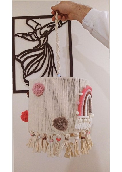 Gökkuşağı Ponpon Makrome Çocuk Odası Avize fiyatları