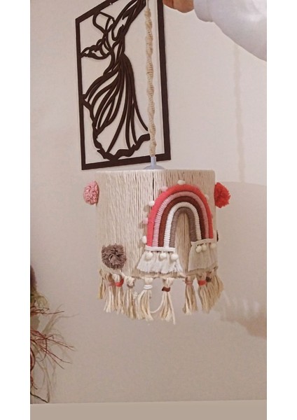 Gökkuşağı Ponpon Makrome Çocuk Odası Avize modelleri