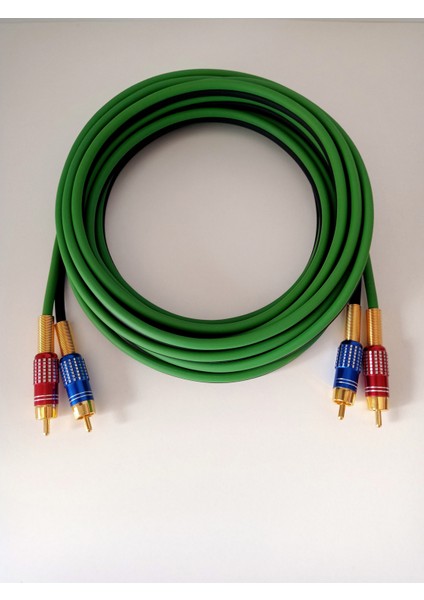 Amfi Rca Kablosu - Özel Yapım %100 Bakır Ofc Rca Ses Aktarım Kablosu - 5 Metre