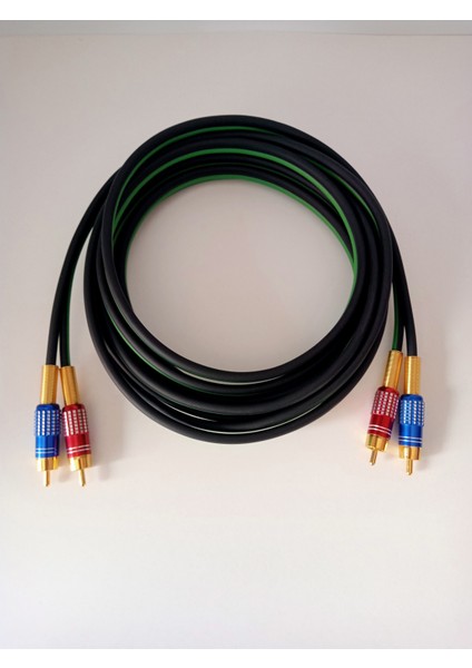 Amfi Rca Kablosu - Özel Yapım %100 Bakır Ofc Rca Ses Aktarım Kablosu - 5 Metre