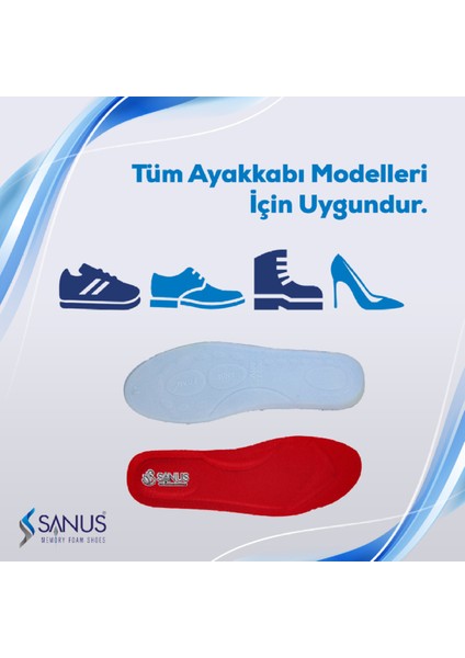 A100 Visco Memory Foam Anatomik Unisex Kırmızı Tabanlık