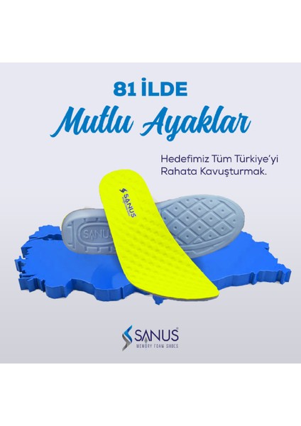 M900 Visco Memory Foam Anatomik Unisex Fosforlu Sarı Tabanlık