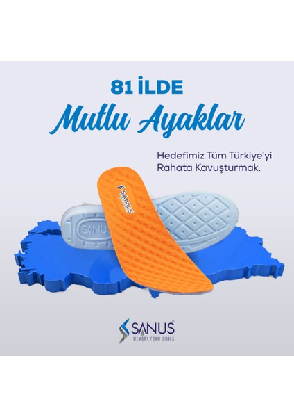 M900 Visco Memory Foam Anatomik Unisex Fosforlu Turuncu Tabanlık