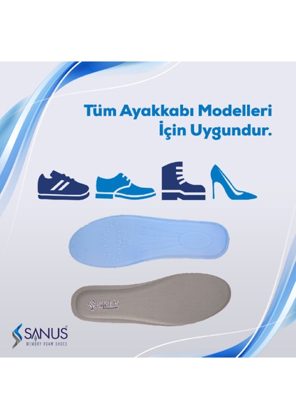 M300 Visco Memory Foam Günlük Unisex Gri Tabanlık