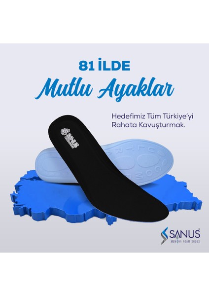 100 Model Visco Memory Foam Spor Unisex Siyah Tabanlık