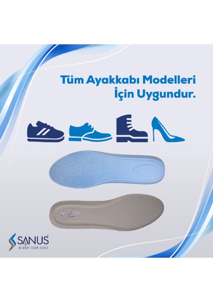 100 Model Visco Memory Foam Spor Unisex Gri Tabanlık